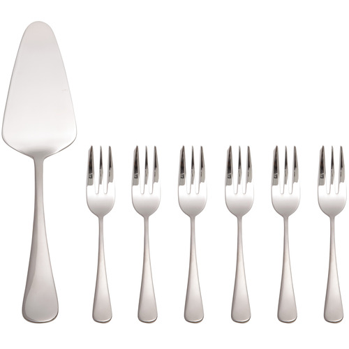 7 Piece Cosmopolitan Stainless Steel Cake Server & Fork Set