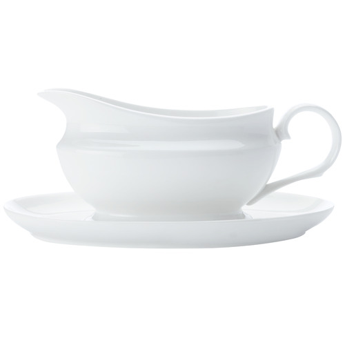 2 Piece White Basics 550ml Gravy Boat & Saucer Set