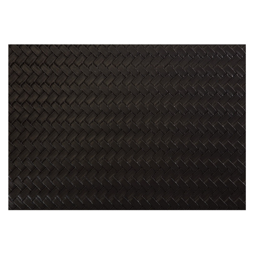 Black Plait Table Accents Leather Look Placemats