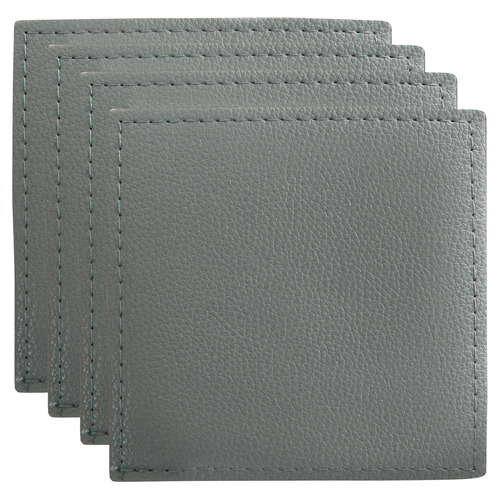 Grey Table Accents Cowhide Faux Leather Coasters