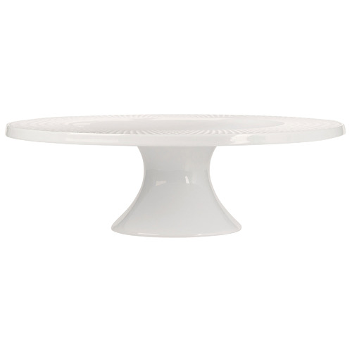White Basics Diamonds 30cm Porcelain Footed Cake Stand