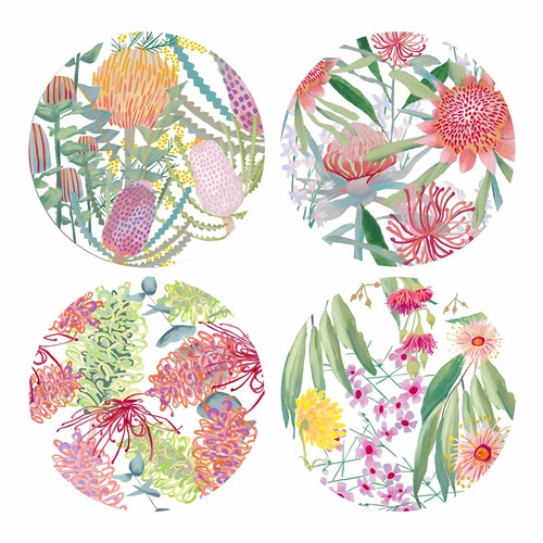 Maxwell & Williams 4 Piece Royal Botanic Gardens Native Blooms Coaster