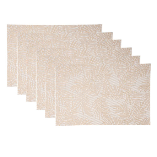 Gold & White Table Accents Frond Placemats