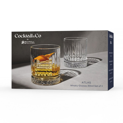 Maxwell & Williams Cocktail & Co Atlas 355ml Whiskey Glasses | Temple ...