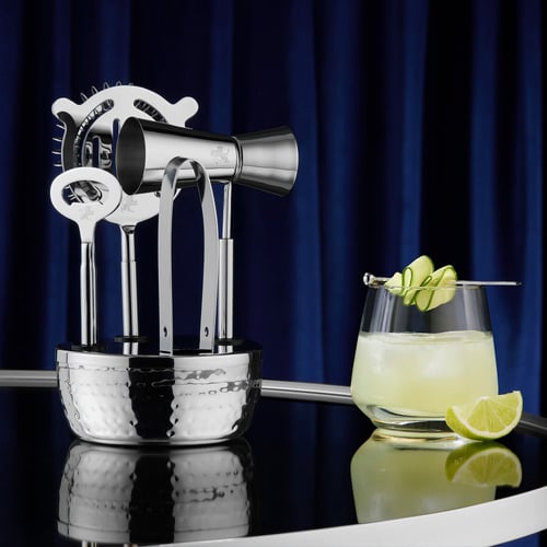 5 Piece Silver Cocktail & Co Bar Tool Set
