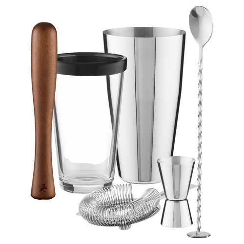 6 Piece Cocktail & Co Stainless Steel Cocktail Shaker Set