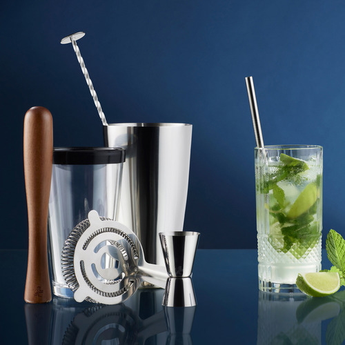 6 Piece Cocktail & Co Stainless Steel Cocktail Shaker Set