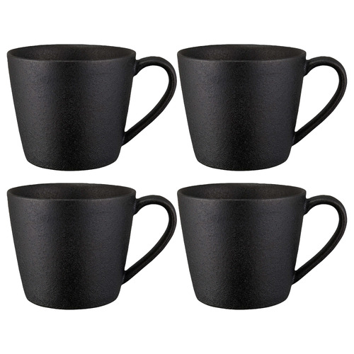 Black Caviar 420ml Porcelain Conical Mugs