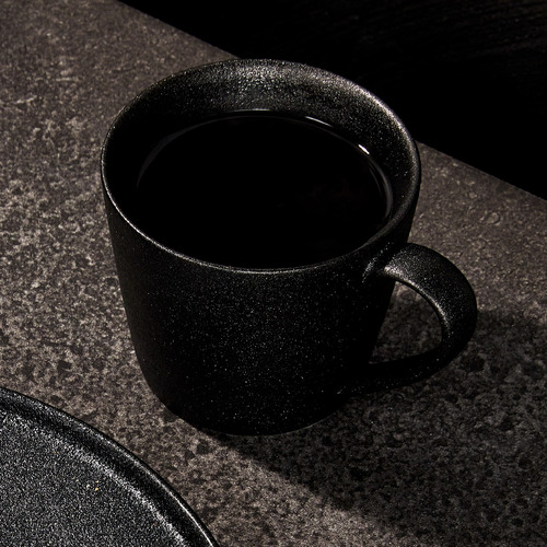 Black Caviar 420ml Porcelain Conical Mugs