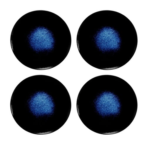 Midnight Caviar 27.3cm Porcelain Coupe Dinner Plates
