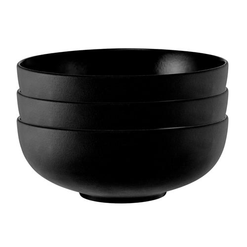 Midnight Caviar 19cm Porcelain Coupe Bowls