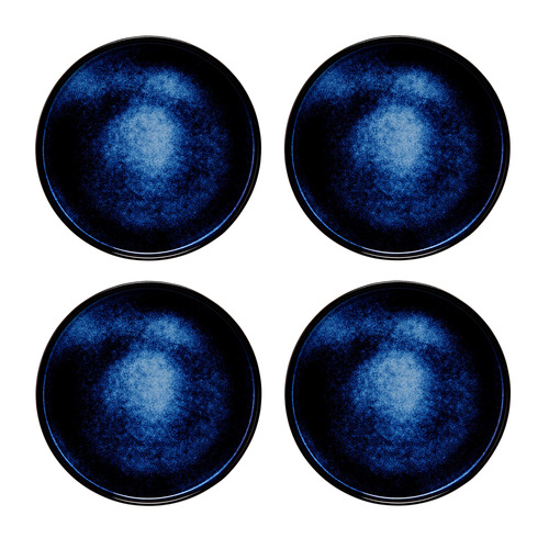 Midnight Caviar Porcelain High Rim Dinner Plates