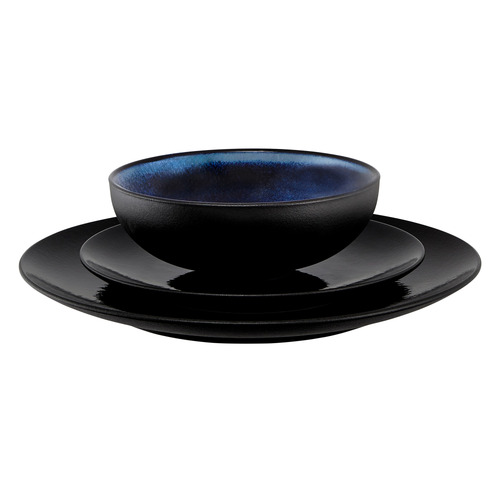 12 Piece Midnight Caviar Coupe Dinner Set
