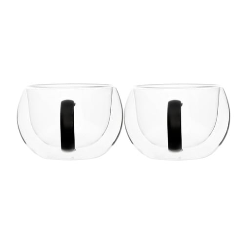 Noir Blend 270ml Double Wall Glass Mugs