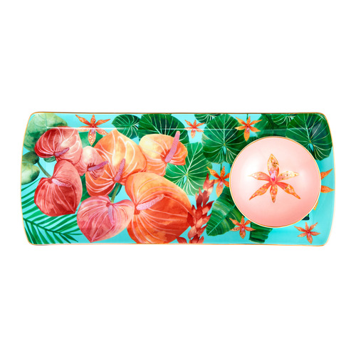 2 Piece Teas & C's Tropicana Platter & Dish Set