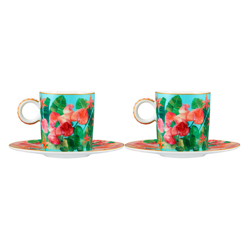 Teas & C's Tropicana 100ml Demi Cups & Saucers