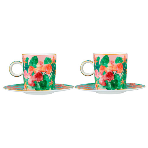 Teas & C's Tropicana 100ml Demi Cups & Saucers