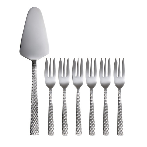 7 Piece Diamonds Cake Server & Fork Set