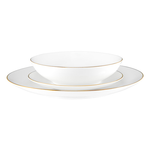 12 Piece White Coupe Dinner Set