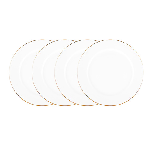 White 23cm Porcelain Rim Entree Plates
