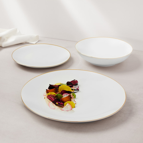 12 Piece White Coupe Dinner Set