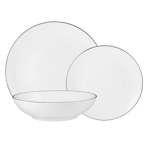 12 Piece White Coupe Dinner Set