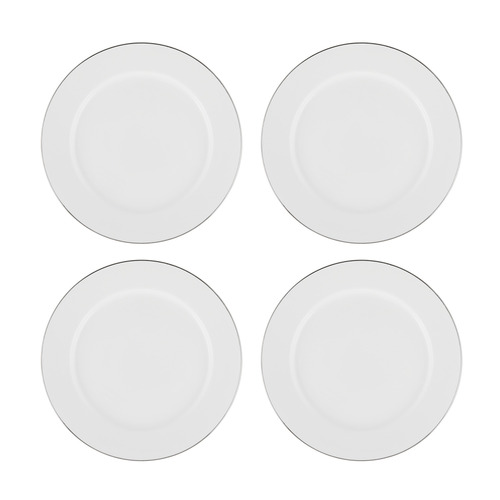 White 23cm Porcelain Rim Entree Plates