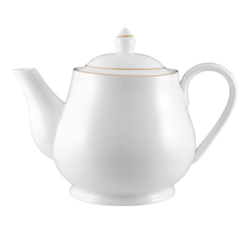 White 1L Porcelain Teapot