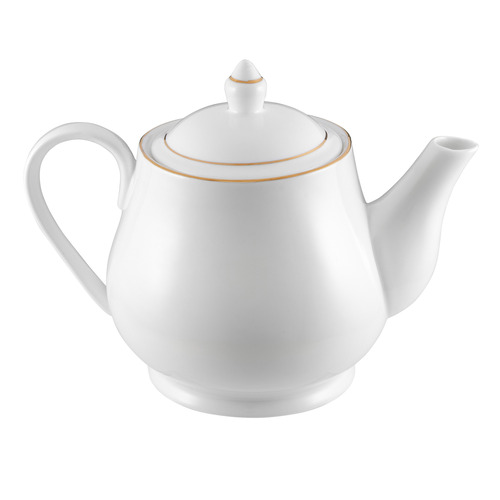 White 1L Porcelain Teapot