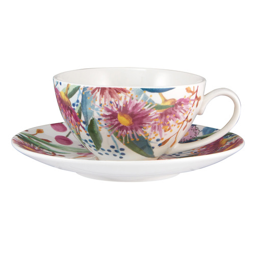 Royal Botanic Gardens Eucalyptus Bloom 200ml Coupe Cups & Saucers