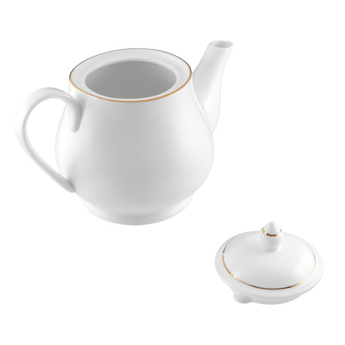 White 1L Porcelain Teapot