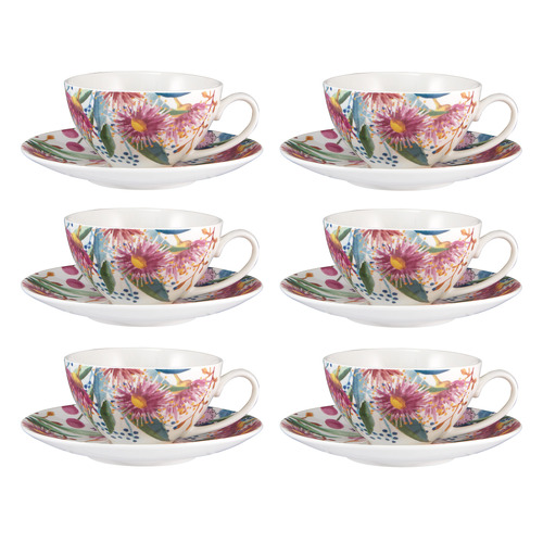 Royal Botanic Gardens Eucalyptus Bloom 200ml Coupe Cups & Saucers