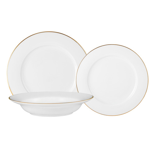 12 Piece White Rim Dinner Set