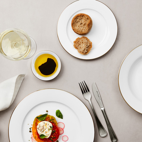 12 Piece White Rim Dinner Set