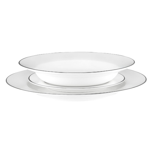 12 Piece White Rim Dinner Set
