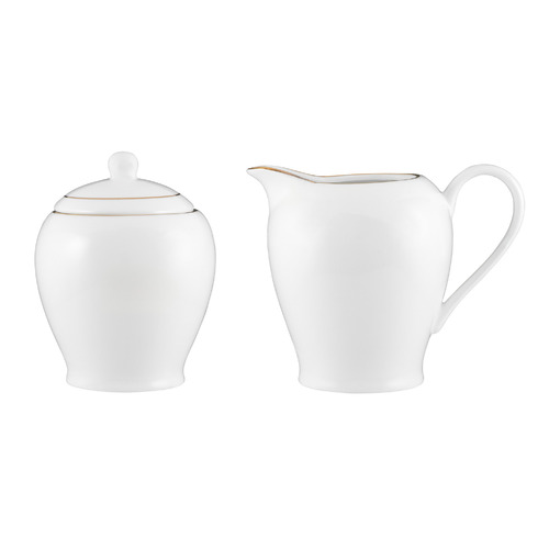2 Piece White Porcelain Sugar & Creamer Set
