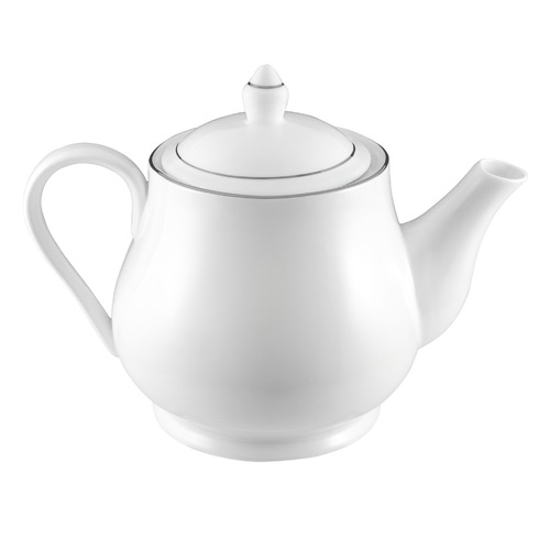 White 1L Porcelain Teapot
