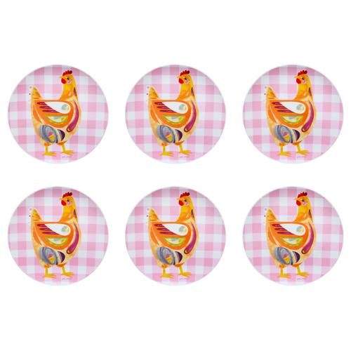 Pink Barn Friends Chook 20cm Plates