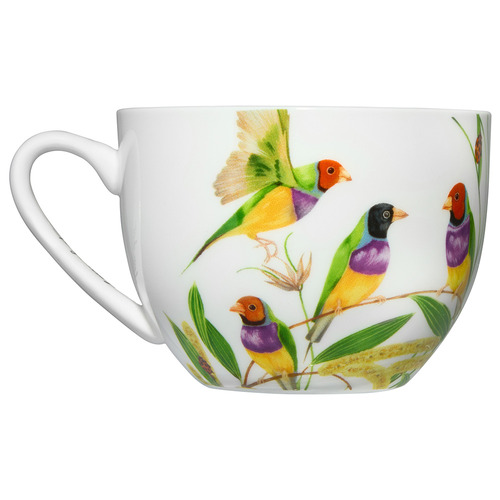 2 Piece Gouldian Finch Short Lyric 240ml Cup & Saucer Set