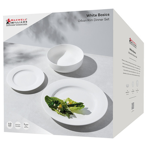 12 Piece Urban Porcelain Rim Dinner Set