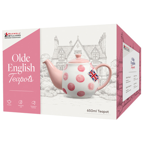 Pink Olde English Porcelain Teapot