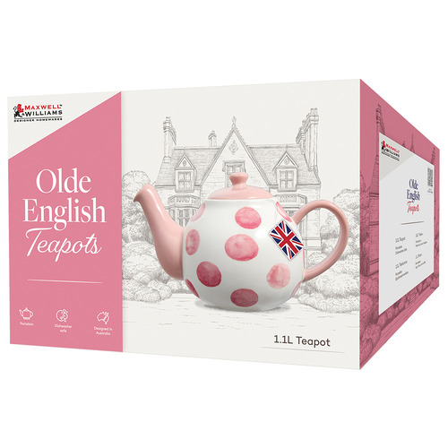 Pink Olde English Porcelain Teapot