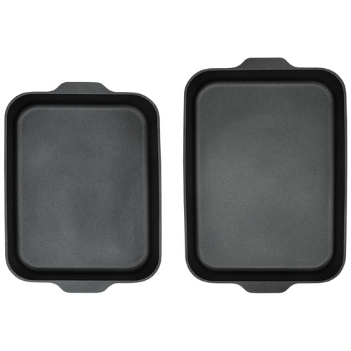 2 Piece Black Maxwell & Williams Cast Lite Aluminium Non-Stick Roaster Set