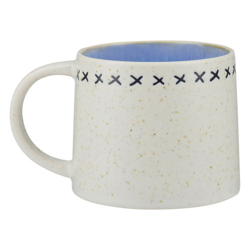 The Mug Club Indigo Blue Cross 300ml Stoneware Mug