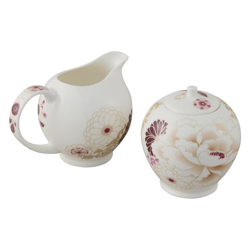 2 Piece Kimono Fine Bone China Sugar & Creamer Jar Set