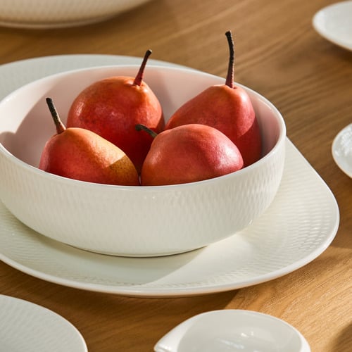 White Basics Diamonds Porcelain Serving Bowl
