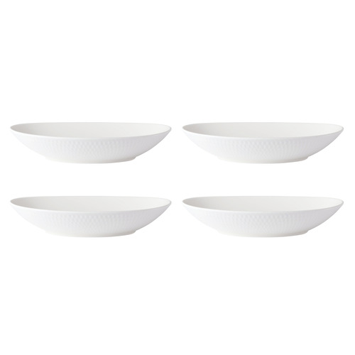 White Basics Diamonds Porcelain Oval Bowls