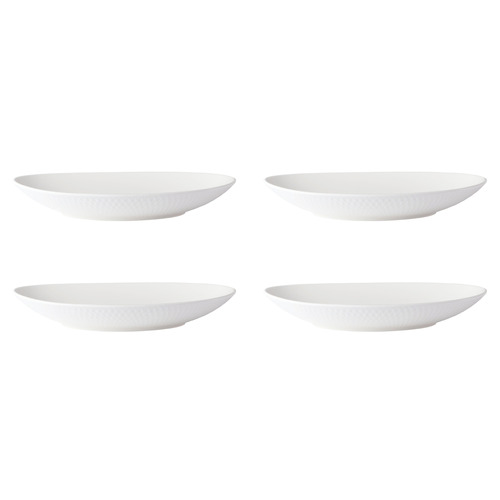 White Basics Diamonds Porcelain Oval Bowls