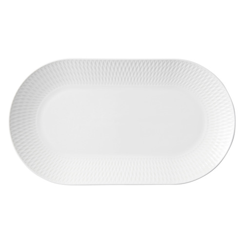 White Basics Diamonds Porcelain Oblong Platter