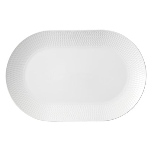 White Basics Diamonds Porcelain Oblong Platter